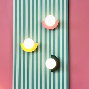 Moderne Minimalistische Glazen Sferische Kleurrijke Halve Cirkel Ontwerp 1-Lichts Wandlamp