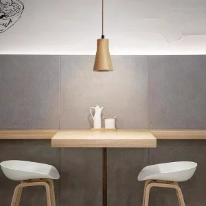 Eenvoudige Houten Cilindrische 1-Lichts Kleine Hanglamp