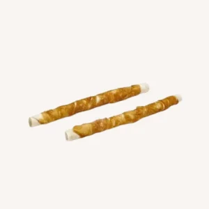 Kip met runderhuidsticks 28 cm 2 stuks