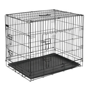 @Pet Inklapbare Draadkooi Hondenbench – Zwart